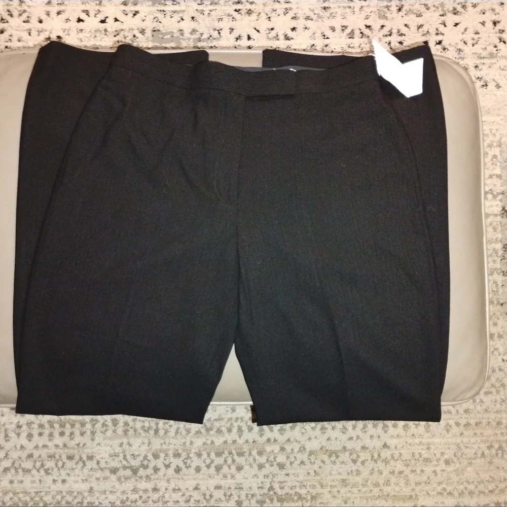 J. Crew Black Tonal Striped Wool Straight Leg Pants Sz 6 NWT